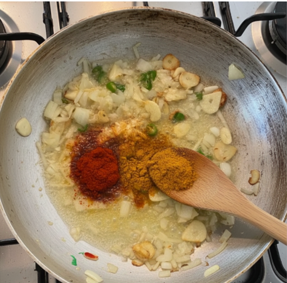 Add Chillies and Spices